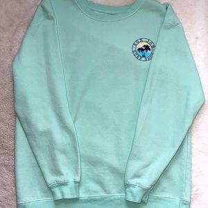 Ron John Crewneck, size: m, color: teal, lightweight, and worn once.